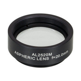 AL2520M - S-LAH64 асферическая линза в оправе, Ø25 мм , фокусное расстояние 20 мм, числовая апертура 0.54, без покрытия, Thorlabs
