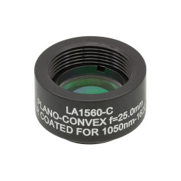 LA1560-C-ML - Плоско-выпуклая линза, Ø1/2", N-BK7, оправа с резьбой SM05, f = 25.0 мм, просветляющее покрытие: 1050-1620 нм, Thorlabs