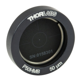 P50HMB - Точечная диафрагма в оправе Ø1/2", диаметр отверстия: 50 ± 3 мкм, материал: молибден, Thorlabs