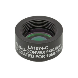 LA1074-C-ML - Плоско-выпуклая линза, Ø1/2", N-BK7, оправа с резьбой SM05, f = 20.0 мм, просветляющее покрытие: 1050-1620 нм, Thorlabs