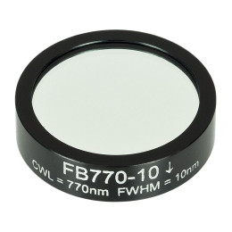 FB770-10 - Полосовой фильтр, Ø1", центральная длина волны 770 ± 2 нм, ширина полосы пропускания 10 ± 2 нм, Thorlabs