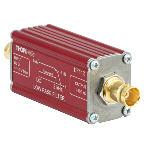 EF112 - Пассивный электрический фильтр низких частот, полоса пропускания: ≤2 кГц, 2 гнездовых BNC разъема, Thorlabs