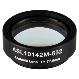 ASL10142M-532 - Асферическая линза в оправе, резьба SM1, Ø1", фокусное расстояние 77.8 мм, числовая апертура 0.145, просветляющее покрытие для 532 нм, Thorlabs