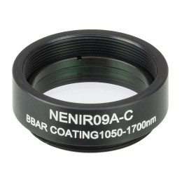 NENIR09A-C - Абсорбционный нейтральный светофильтр в оправе, Ø25 мм, резьба SM1, просветляющее покрытие: 1050-1700 нм, оптическая плотность: 0.9, Thorlabs