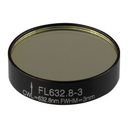 FL632.8-3 - Фильтр для работы с HeNe лазером, Ø1", центральная длина волны 632.8 ± 0.6 нм, ширина полосы пропускания 3 ± 0.6 нм, Thorlabs
