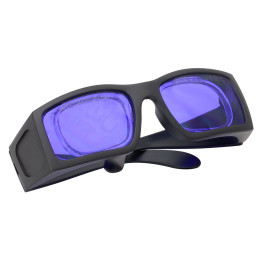 LG15A - Лазерные защитные очки, фиолетовые линзы, пропускание видимого излучения 15%, нельзя носить поверх мед. очков, съемный вкладыш для вставки мед. линз, Thorlabs