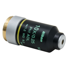 N10X-PHE - Объектив Nikon для фазово-контрастной микроскопии, 10X, фазовая пластинка с кольцом +¼λ, аподизация, числовая апертура: 0.25 NA, рабочее расстояние: 6.2 мм, Thorlabs