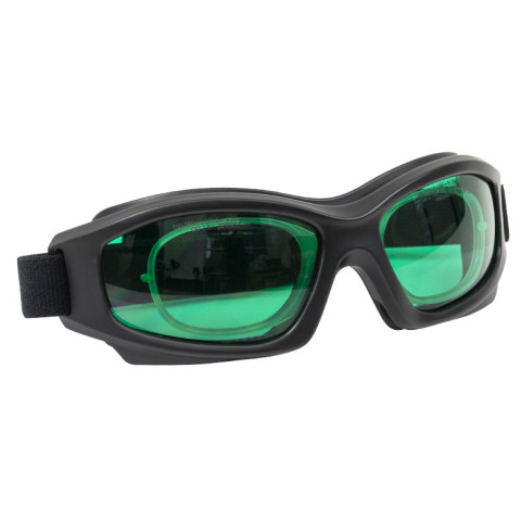 LG13C - Лазерные защитные очки, синие линзы, пропускание видимого излучения 39%, съемный вкладыш для вставки мед. линз, регулируемый ремешок, защита от запотевания, Thorlabs