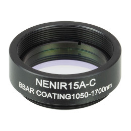 NENIR15A-C - Абсорбционный нейтральный светофильтр в оправе, Ø25 мм, резьба SM1, просветляющее покрытие: 1050-1700 нм, оптическая плотность: 1.5, Thorlabs