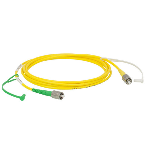 P4-460AR-2 - Соединительный оптоволоконный кабель, одномодовое оптоволокно, 2 м, диапазон рабочих длин волн: 488 - 633 нм, FC/APC (с просветляющим покрытием) и FC/PC (без покрытия) разъем, Thorlabs