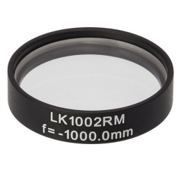 LK1002RM - N-BK7 плоско-вогнутая цилиндрическая круглая линза в оправе, фокусное расстояние: -1000 мм, Ø1", без покрытия, Thorlabs