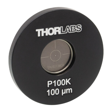 P100K - Точечная диафрагма в оправе Ø1", диаметр отверстия: 100 ± 4 мкм, материал: нержавеющая сталь, Thorlabs