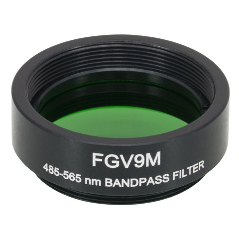 FGV9M - Цветной светофильтр, Ø25 мм, резьба на оправе: SM1, материал VG9, полоса пропускания: 485 - 565 нм, Thorlabs