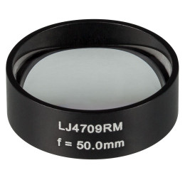 LJ4709RM - Плоско-выпуклая цилиндрическая круглая линза из кварцевого стекла, фокусное расстояние: 50 мм, Ø1", без покрытия, Thorlabs