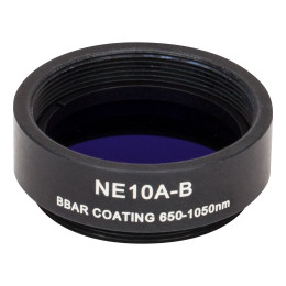 NE10A-B - Абсорбционный нейтральный светофильтр, Ø25 мм, резьба на оправе: SM1, просветляющее покрытие: 650 - 1050 нм, оптическая плотность: 1.0, Thorlabs