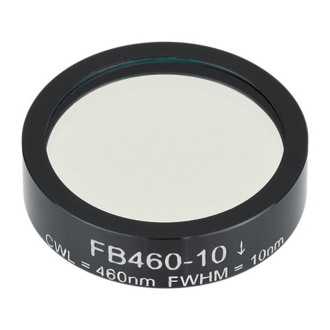 FB460-10 - Полосовой фильтр, Ø1", центральная длина волны 460 ± 2 нм, ширина полосы пропускания 10 ± 2 нм, Thorlabs