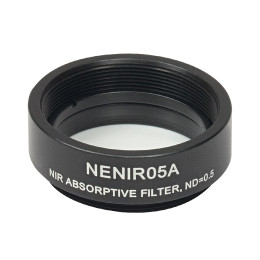 NENIR05A - Абсорбционный нейтральный светофильтр для работы в ближнем ИК диапазоне, Ø25 мм, резьба на оправе: SM1, оптическая плотность: 0.5, Thorlabs