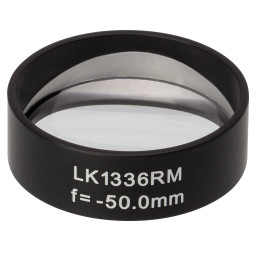 LK1336RM - N-BK7 плоско-вогнутая цилиндрическая круглая линза в оправе, фокусное расстояние: -50 мм, Ø1", без покрытия, Thorlabs