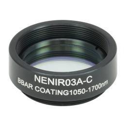 NENIR03A-C - Абсорбционный нейтральный светофильтр в оправе, Ø25 мм, резьба SM1, просветляющее покрытие: 1050-1700 нм, оптическая плотность: 0.3, Thorlabs