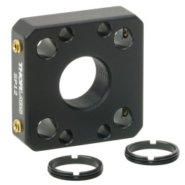 SP12 - Держатель для оптики диаметром 10 мм, для каркасных систем (16 мм), 2 стопорных кольца SM10RR в комплекте, Thorlabs
