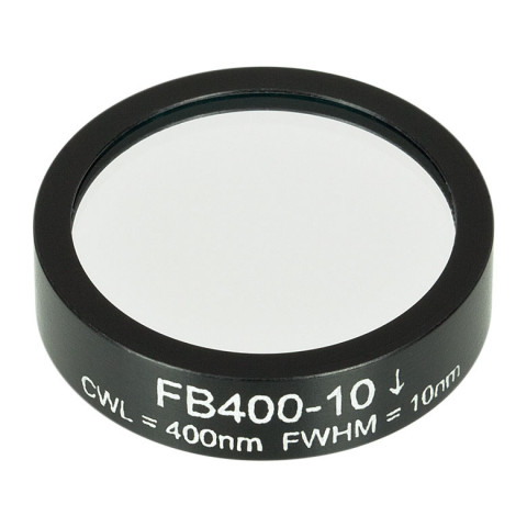 FB400-10 - Полосовой фильтр, Ø1", центральная длина волны 400 ± 2 нм, ширина полосы пропускания 10 ± 2 нм, Thorlabs