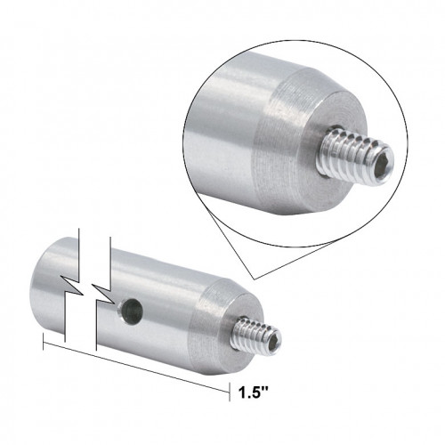 TR1.5 - Стержень для держателей оптики, Ø1/2", сталь, винт с резьбой 8-32, резьбовое отверстие 1/4"-20, высота 1.5", Thorlabs