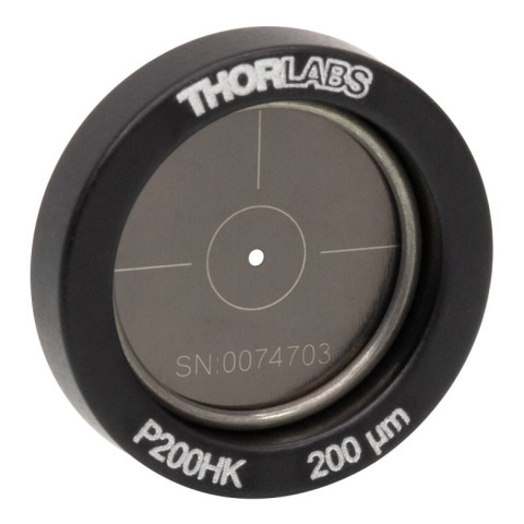 P200HK - Точечная диафрагма в оправе Ø1/2" (12.7 мм), диаметр отверстия: 200 ± 6 мкм, нержавеющая сталь, Thorlabs