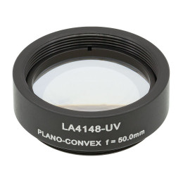 LA4148-UV-ML -  Плоско-выпуклая линза, Ø1", UVFS, оправа с резьбой SM1, f = 50.0 мм, просветляющее покрытие: 290-370 нм, Thorlabs