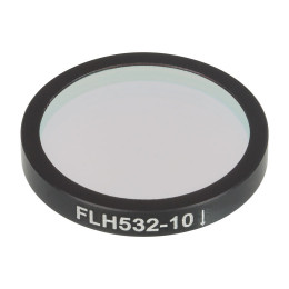 FLH532-10 - Полосовой фильтр, Ø25 мм, центральная длина волны 532 нм, ширина полосы пропускания 10 нм, Thorlabs