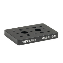 MSB5075/M - Компактная алюминиевая оптическая плита, 50 мм x 75 мм x 9.5 мм, высокая плотность резьбовых отверстий: M4 и M6, Thorlabs