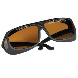 LG9 - Лазерные защитные очки, янтарно-желтые линзы, пропускание видимого излучения 25%, можно носить поверх мед. очков, Thorlabs