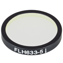 FLH633-5 - Полосовой фильтр, Ø25 мм, центральная длина волны 633 нм, ширина полосы пропускания 5 нм, Thorlabs