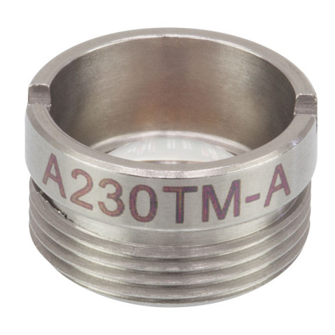 A230TM-A - Асферическая линза Rochester в оправе, f = 4.51 мм, NA = 0.55, просветляющее покрытие: 350-700 нм, Thorlabs
