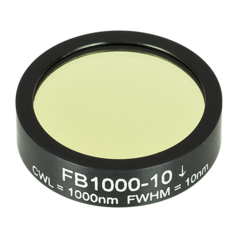 FB1000-10 - Полосовой фильтр, Ø1", центральная длина волны 1000 ± 2 нм, ширина полосы пропускания 10 ± 2 нм, Thorlabs