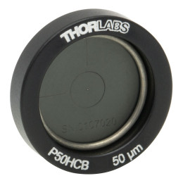 P50HCB - Точечная диафрагма в оправе Ø1/2", диаметр отверстия: 50 ± 3 мкм, материал: позолоченная медь, Thorlabs