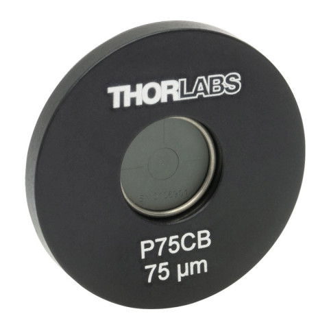 P75CB - Точечная диафрагма в оправе Ø1", диаметр отверстия: 75 ± 3 мкм, материал: позолоченная медь, Thorlabs
