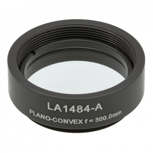 LA1484-A-ML - Плоско-выпуклая линза, Ø1", N-BK7, оправа с резьбой SM1, f = 300.0 мм, просветляющее покрытие: 350-700 нм, Thorlabs