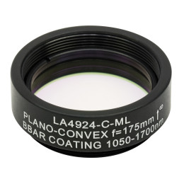 LA4924-C-ML - Плоско-выпуклая линза, диаметр: 1", материал: UVFS, оправа с резьбой: SM1, f = 175.0 мм, покрытие: 1050 - 1700 нм, Thorlabs