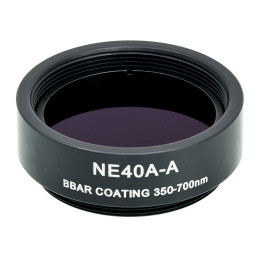 NE40A-A - Абсорбционный нейтральный светофильтр, Ø25 мм, резьба на оправе: SM1, просветляющее покрытие: 350 - 700 нм, оптическая плотность: 4.0, Thorlabs