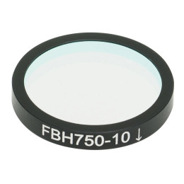 FBH750-10 - Полосовой фильтр, Ø25 мм, центральная длина волны 750 нм, ширина полосы пропускания 10 нм, Thorlabs
