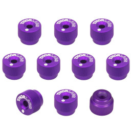 F25SSK1-PURPLE - Съемные ручки для регулировки винтов с резьбой 1/4"-80 , Ø0.58", цвет: фиолетовый, 10 шт., Thorlabs