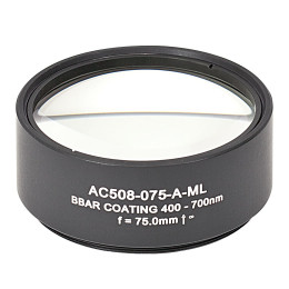 AC508-075-A-ML - Ахроматический дублет, f=75 мм, Ø2", резьба на оправе: SM2, просветляющее покрытие: 400-700 нм, Thorlabs