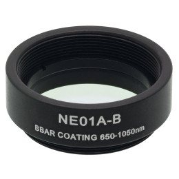 NE01A-B - Абсорбционный нейтральный светофильтр, Ø25 мм, резьба на оправе: SM1, просветляющее покрытие: 650 - 1050 нм, оптическая плотность: 0.1, Thorlabs