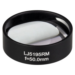 LJ5195RM - Плоско-выпуклая цилиндрическая линза, Ø1", в оправе, материал: CaF2, f = 50.0 мм, без покрытия, Thorlabs