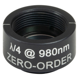 WPQSM05-980 - Четвертьволновая пластинка нулевого порядка, Ø1/2", оправа с резьбой SM05, рабочая длина волны: 980 нм, Thorlabs