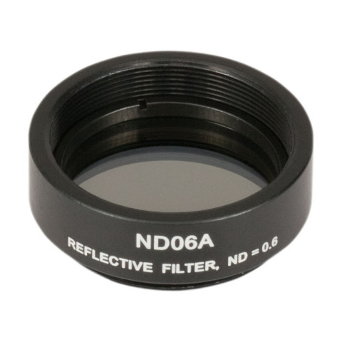 ND06A - Отражающий нейтральный светофильтр, Ø25 мм, резьба на оправе: SM1, оптическая плотность: 0.6, Thorlabs