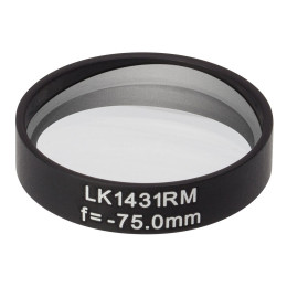 LK1431RM - N-BK7 плоско-вогнутая цилиндрическая круглая линза в оправе, фокусное расстояние: -75 мм, Ø1", без покрытия, Thorlabs