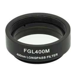 FGL400M - Длинноволновый цветной светофильтр в оправе, Ø25 мм, резьба SM1, длина волны среза: 400 нм, Thorlabs