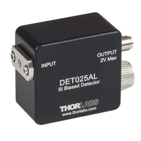 DET025AL - Si фотодетектор, ширина полосы пропускания: 2 ГГц, рабочий спектральный диапазон: 400 - 1100 нм, входное окно: линза, крепления: 8-32, Thorlabs