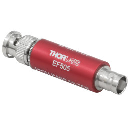 EF505 - Пассивный электрический фильтр высоких частот, полоса пропускания: >130 кГц, 1 гнездовой и 1 штекерный BNC разъем, Thorlabs